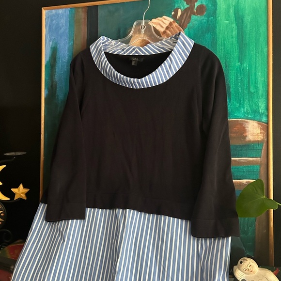 COS Black and Blue Striped Dress - Picture 4 of 16